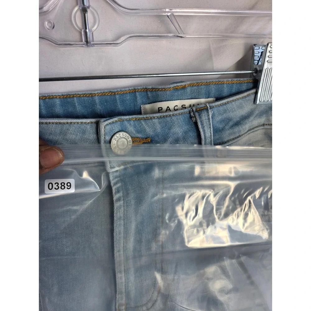 PacSun Stacked Skinny Jeans Mens  Light Wash Blue Denim Tapered Slim Fit